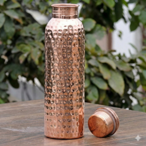 Bouteille 1L Pur Cuivre Martelé Eau Ayurvedique